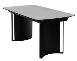 Стол RASMUS 160 TL-45 Белый мрамор, испанская керамика / черный каркас, ®DISAUR фото 1