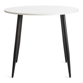 Стол URANUS ЛДСП/металл, 90x90x75,5 см, Белый/Черный фото 2