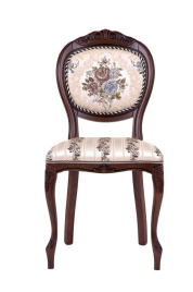 Стул С16 (тон 317 т. коричневый+патина чёрная/ткань никита светлая/полоса (Ц) фото 2