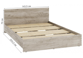 Кровать Адайн КР-140 140х200 дуб крафт серый / дуб крафт серый фото 2