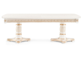 Стол деревянный Морнит 220(320)х110 слоновая кость / золото фото 2