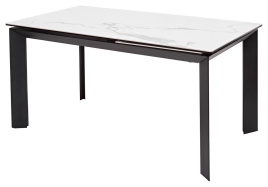 Стол CREMONA 140 HIGH GLOSS STATUARIO Белый мрамор глянцевый, керамика/ черный каркас, ®DISAUR фото 4