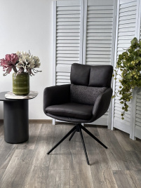 Стул LUIS 360 град. поворот Серый Maison 99# / OTE COBBLE 457 / черный каркас, ®DISAUR фото 5