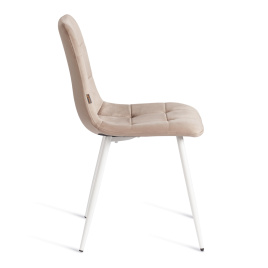 Стул CHILLY (mod. JSC-220) Велюр/металл , 44,5х52,5х88 см, Beige (бежевый) HLR8 / белый фото 3