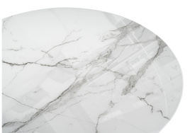 Стол стеклянный Калипсо 110 белый мрамор / черный фото 5