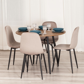 Стул BREEZE (mod. 4724) Велюр/металл , 44 х 53 х 87 см, Coffee (кофейный) HLR9 / черный фото 4