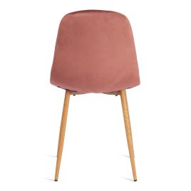 Стул BREEZE (mod. 4724) Велюр/металл , 44 х 53 х 87 см, Coral (коралловый) HLR44 / натуральный фото 4