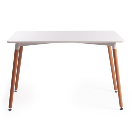 Стол JOHN (mod. T1001) МДФ/дерево, 120 х 80 х 75 см , White (Белый) / Natural (натуральный) фото 2