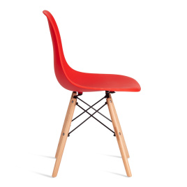 Стул CINDY (EAMES) (mod. 1801) дерево бук/металл/сиденье пластик, 45x51x82 см, Red (красный) фото 2