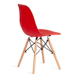 Стул CINDY (EAMES) (mod. 1801) дерево бук/металл/сиденье пластик, 45x51x82 см, Red (красный) фото 3