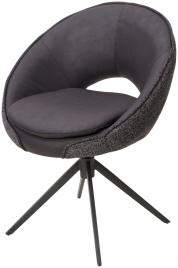 Стул ANABEL 360 град. поворот Черный  Maison 99# / OTE COBBLE 457 / серый каркас, ®DISAUR фото 1