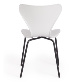 Стул Якобсен/Jacobsen (мод DC 102) пластик/металл, 50 х 46 х 82 см , белый 018/черный  фото 4