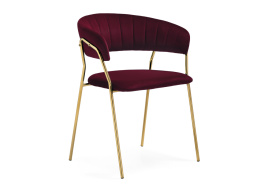 Стул на металлокаркасе Kamelia 1 wine red / gold фото 1