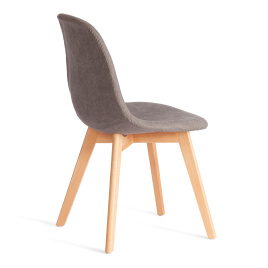 Стул CINDY SOFT (mod. C1021F1-1) фактурный велюр/дерево бук, 55 х 48 х 83 см, Серый LY1701-26 / нату фото 3