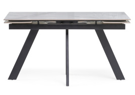 Керамический стол Невис 140(200)х80х76 creto statuario cara polished / черный фото 2