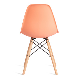 Стул CINDY (EAMES) (mod. 1801) дерево бук/металл/сиденье пластик, 45x51x82 см, Orange (Оранжевый)  фото 4