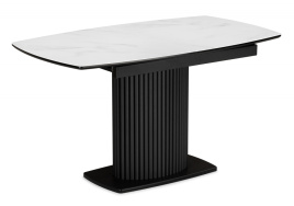 Стол стеклянный Фестер 140(180)х80 кристл статуарио / черный фото 1