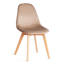 Стул CINDY SOFT (mod. C1021F1-1) велюр/дерево бук, 55 х 48 х 83 см, коричневый HLR12 / натуральный фото 1