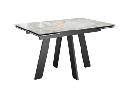 Стол DikLine SKM120 Керамика Titanium Silver River Polished/подстолье черное/опоры черные фото 1