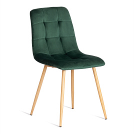 Стул CHILLY (mod. 7094-1) вельвет/металл, 44,5х52,5х86 см, dark green (темно-зеленый) HLR57 / натура фото 1