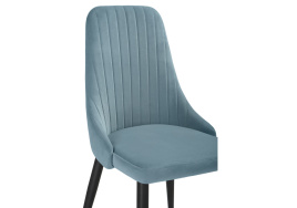 Стул на металлокаркасе Kora light blue / black фото 5