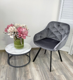 Стул GALE 360 град. поворот. BLUVEL-14 GREY, велюр/ черный каркас, М-City фото 2