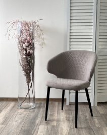 Стул ХИЛТОН, цвет B22 Серый, велюр / черный каркас фото 3