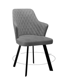 Стул DikLine 245 поворотный, C56 серый, ножки черные фото 1