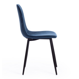 Стул BREEZE (mod. 4724) Велюр/металл , 44 х 53 х 87 см, Blue (синий) HLR63 / черный фото 2