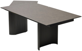 Стол RAGNAR 180 1697 Коричневая кожа,Торцевая раскладка, керамика / Темно-серый каркас, ®DISAUR фото 5