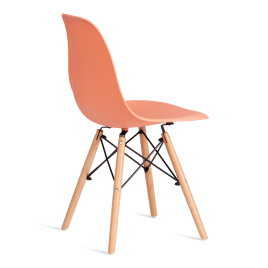 Стул CINDY (EAMES) (mod. 1801) дерево бук/металл/сиденье пластик, 45x51x82 см, Orange (Оранжевый)  фото 3