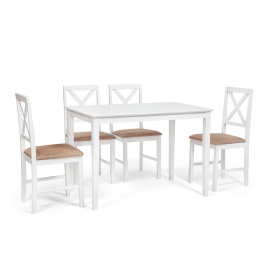 Обеденный комплект Хадсон (стол + 4 стула)/ Hudson Dining Set дерево гевея/мдф, стол: 110х70х75см / 