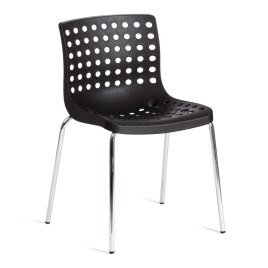 Стул SKALBERG (mod. C-084-A) металл/пластик, 46 х 56 х 79 см, Black (черный) / Chrome (хром)
