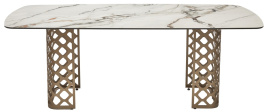 Стол CHIAVARI 220 KL-188 Контрастный мрамор матовый, итальянская керамика / Шампань, ®DISAUR фото 5