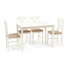 Обеденный комплект Хадсон (стол + 4 стула)/ Hudson Dining Set дерево гевея/мдф, стол: 110х70х75см / 