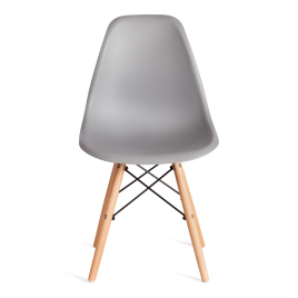 Стул CINDY (EAMES) (mod. 1801) дерево бук/металл/сиденье пластик, 45x51x82 см, Light grey (светло-се фото 5