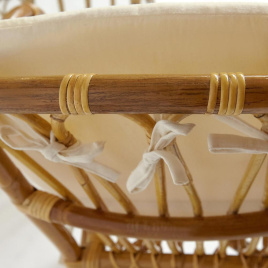 Комплект террасный AKIRA /с подушкой/ skin rattan eco, 54х60х78см / D46х40см, Natural (натуральный) фото 3