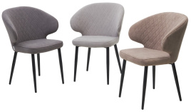 Стул ХИЛТОН, цвет B22 Серый, велюр / черный каркас фото 4