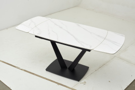 Стол ALATRI 120 MATT WHITE MARBLE SOLID CERAMIC / BLACK, ®DISAUR фото 5
