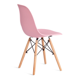Стул CINDY (EAMES) (mod. 1801) дерево бук/металл/сиденье пластик, 45x51x82 см, Light pink (светло-ро фото 3
