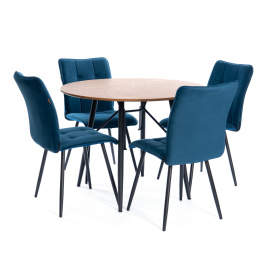 Стул обеденный Bari LT, велюр, Dark blue (темно-синий), 41х55х89 см фото 4