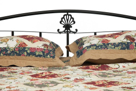 Кровать РУМБА (AT-203)/ RUMBA дерево гевея/металл, 160*200 см (Queen bed), красный дуб/черный фото 4