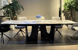 Стол BIRGER 200 KL-188 Контрастный мрамор, итальянская керамика, ®DISAUR