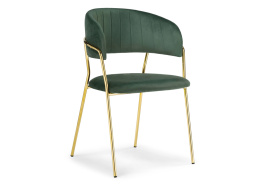 Стул на металлокаркасе Kamelia dark green / gold фото 1