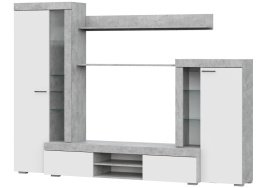 Готовая гостиная Swede цемент светлый / белый фото 2