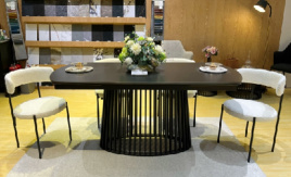 Стол DESIO 180 PURE BLACK SOLID CERAMIC Черный мрамор матовый, керамика/Черный каркас, ®DISAUR фото 4