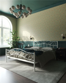 Кровать с изножьем "Глэдис"  (140х200/ноги металл/цвет Белый) фото 1