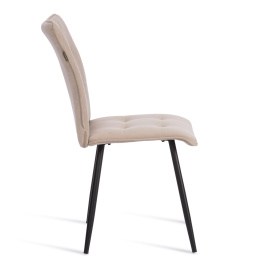 Стул обеденный Bari/Бари велюр, бежевый/черный, 7, 46х55х89 фото 5