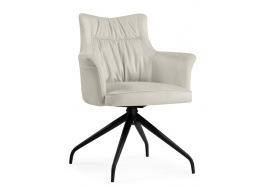 Стул на металлокаркасе Kaser 360 крутящийся ivory / black
