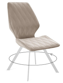 Стул DikLine 243 B03 BEIGE поворотный/ ножки белые фото 1